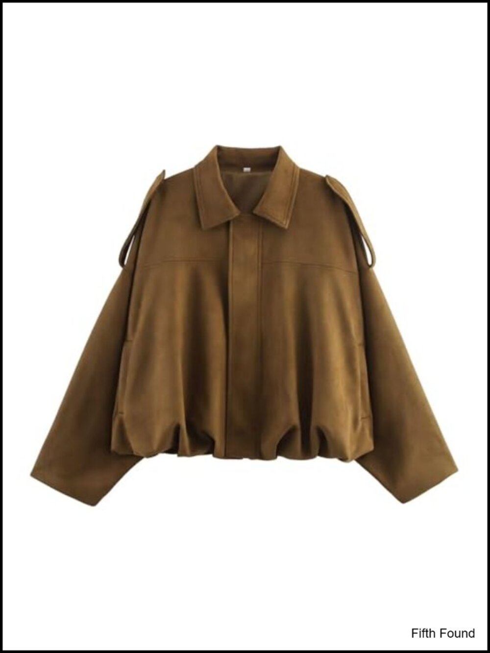 Women's Faux Suede Oversized Bomber Jacket Cropped Fall Winter